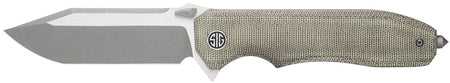 Validus Folding Pocket Knife by Sig Sauer, 3.78" M390 Steel Tanto Blade, Green Canvas Handle