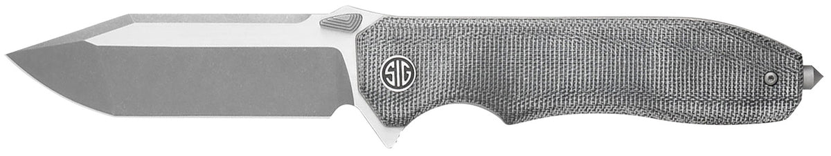 Validus Folding Knife by Sig Sauer, 3.78" Dark Stonewash M390 Tanto, Salt & Pepper Handle
