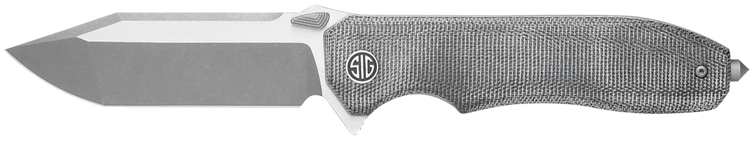 Validus Folding Knife by Sig Sauer, 3.78" Dark Stonewash M390 Tanto, Salt & Pepper Handle
