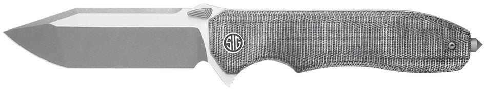 Validus Folding Knife by Sig Sauer, 3.78" Dark Stonewash M390 Tanto, Salt & Pepper Handle