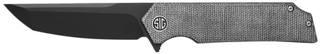 Tsuru Folding Knife by Sig Sauer, 3.30" Black PVD 154CM Tanto Blade, Salt & Pepper Handle