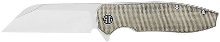 Karak Folding Knife by Sig Sauer, 3.25" Black PVD Nitro-V Wharncliffe, Green Canvas Handle