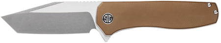 Xiphos Folding Knife by Sig Sauer, 3.40" Stonewash Nitro-V Modified Tanto, Coyote Brown G10 Handle