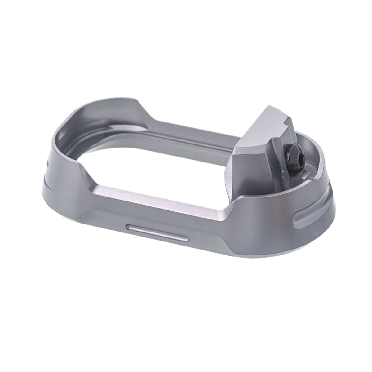 Tyrant CNC TDG19G34MWGREYBLKSCRW Grey Aluminum Magwell for Glock 19 Gen 3-4