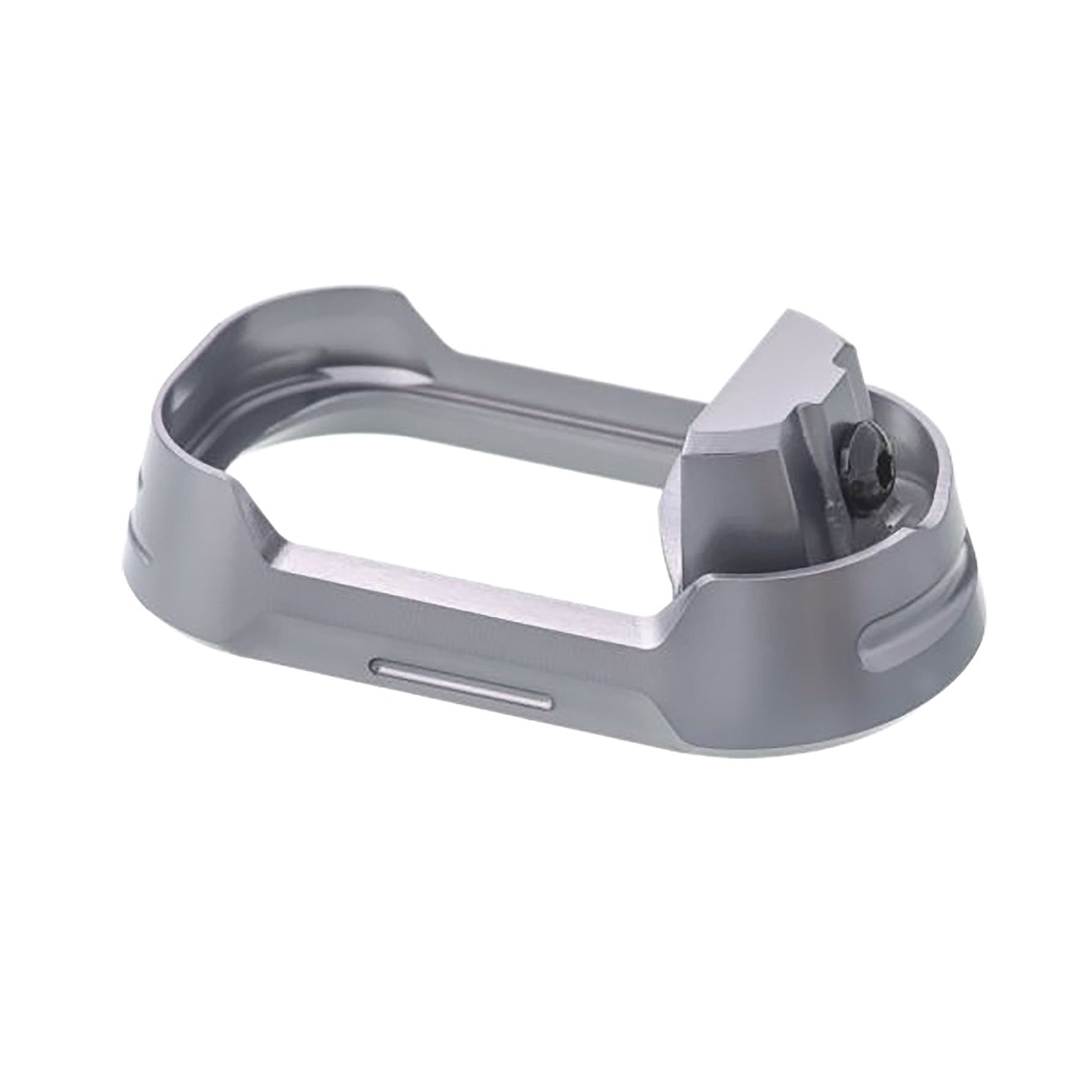 Tyrant CNC TDG19G34MWGREYBLKSCRW Grey Aluminum Magwell for Glock 19 Gen 3-4