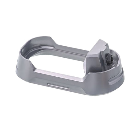 Tyrant CNC TDG19G34MWGREYBLKSCRW Grey Aluminum Magwell for Glock 19 Gen 3-4