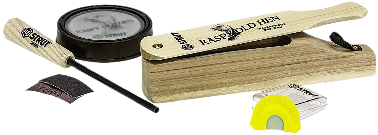 Hunters Specialties Raspy Old Hen Turkey Call Combo HSSTR06928 Box Glass Pan Diaphragm