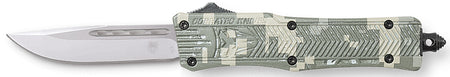 CobraTec CTK-1 Small OTF Dual Action Knife 2.75" D2 Drop Point Digital Camo Aluminum Handle