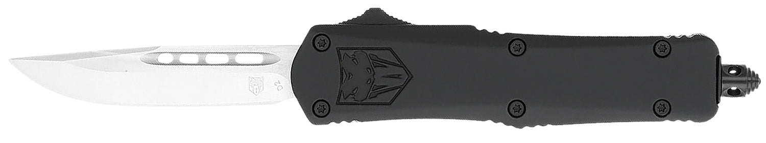 CobraTec FS-3 Small OTF Dual Action Knife 2.75" D2 Drop Point Blade 4.25" Black Handle
