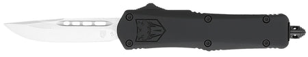 CobraTec FS-3 Small OTF Dual Action Knife 2.75" D2 Drop Point Blade 4.25" Black Handle