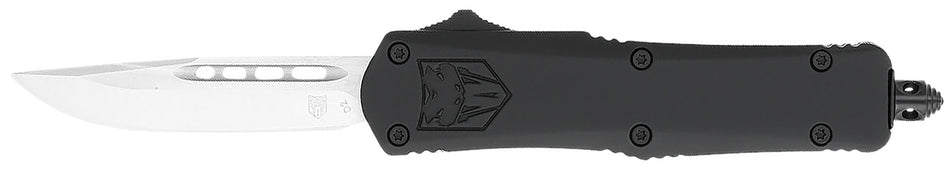 CobraTec FS-3 Small OTF Dual Action Knife 2.75" D2 Drop Point Blade 4.25" Black Handle