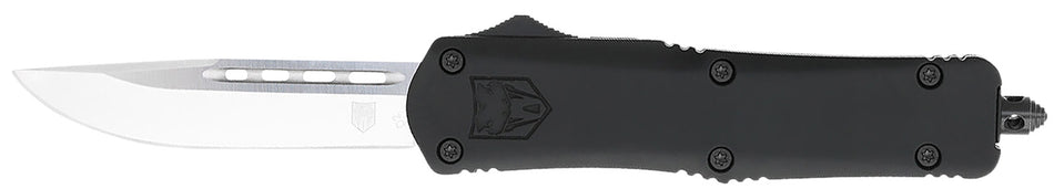 CobraTec FS-3 Medium OTF Dual Action Knife 3" D2 Drop Point Blade 4.50" Black Handle