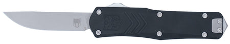 CobraTec FS-X Gen III Small OTF Dual Action Knife 2.75" Stonewashed D2 Blade Black Aluminum Handle