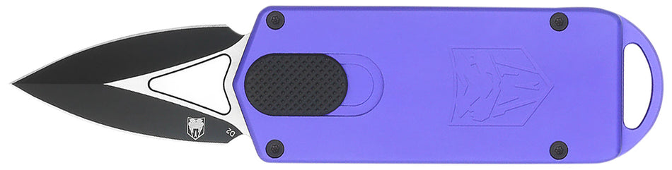 CobraTec ASP OTF Dual Action Dagger Knife 1.94" D2 Blade Purple Aluminum Handle