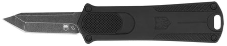 CobraTec 952 CA Compliant OTF Dual Action Tanto Knife 1.75" Stonewashed D2 Blade 3" Black Handle