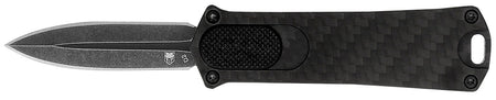CobraTec 952 OTF Dual Action Dagger Knife 1.75" Stonewashed D2 Blade Black Anodized Aluminum Handle