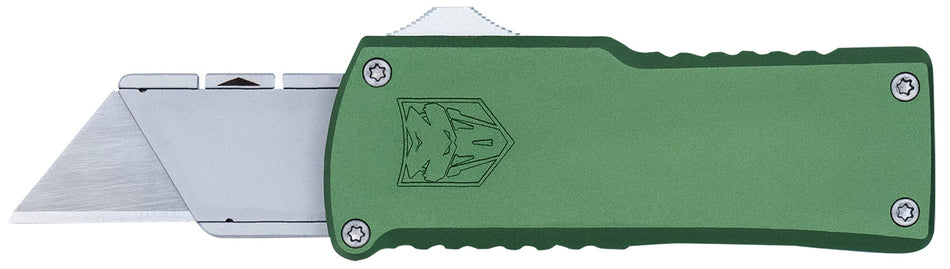 CobraTec CTOTFUTODG OTF Utility Knife w/Interchangeable Blades 3.38" OD Green Aluminum Handle
