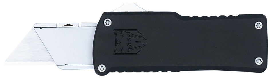 CobraTec CTOTFUTBLK OTF Utility Knife w/Interchangeable Blades 3.38" Black Aluminum Handle