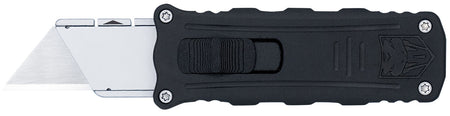 CobraTec CTOTFUKSBBLK OTF Side Button Utility Knife w/Interchangeable Blades 3.38" Black Aluminum Handle