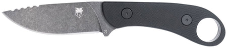 CobraTec SD2DNSBLKGEN2 D2 Skinner Gen II 3.50" Folding Plain Blade Black G10 Handle Finger Ring with Kydex Sheath