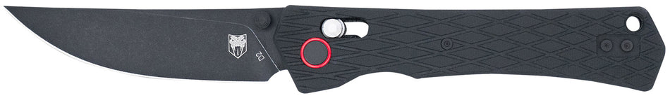 CobraTec CTLEGBLK Legacy 3.50" Bar Lock Folding Knife Black TiCN D2 Blade Black Aluminum G10 Handle