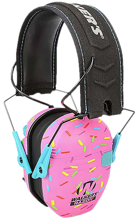 Walker's Youth Passive Hearing Protection Over-the-Head Muff Pink Sprinkles