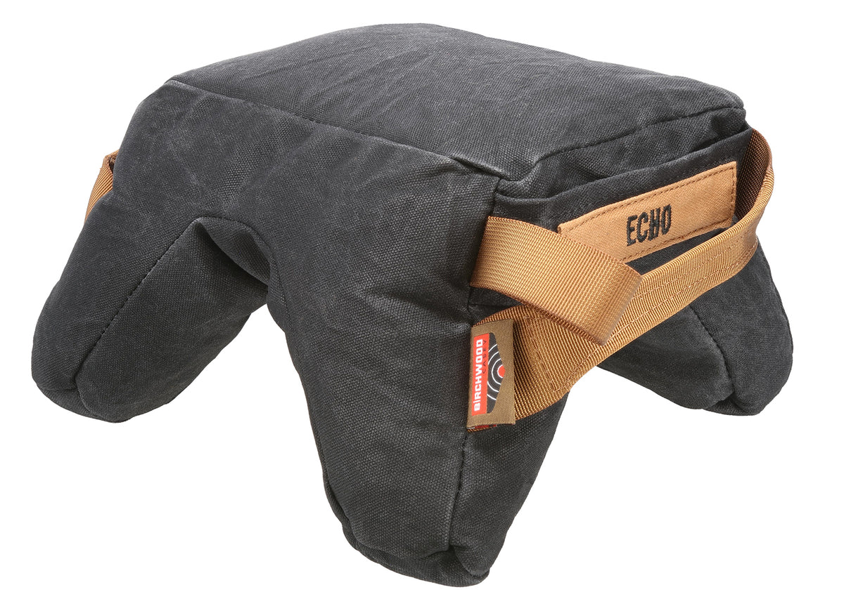 Birchwood Casey BC-BAG-SSEH Echo Shooting Bag Black Wax Canvas Heavyweight Prefilled Front and Rear