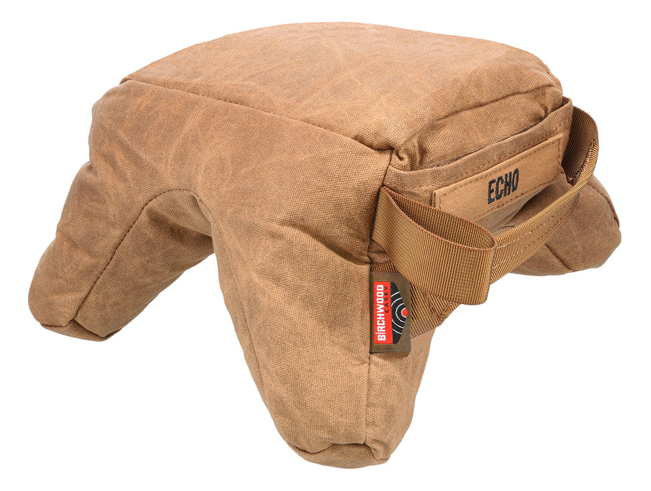 Birchwood Casey BC-BAG-SSEU Echo Shooting Bag Tan Wax Canvas Heavyweight Prefilled Front and Rear