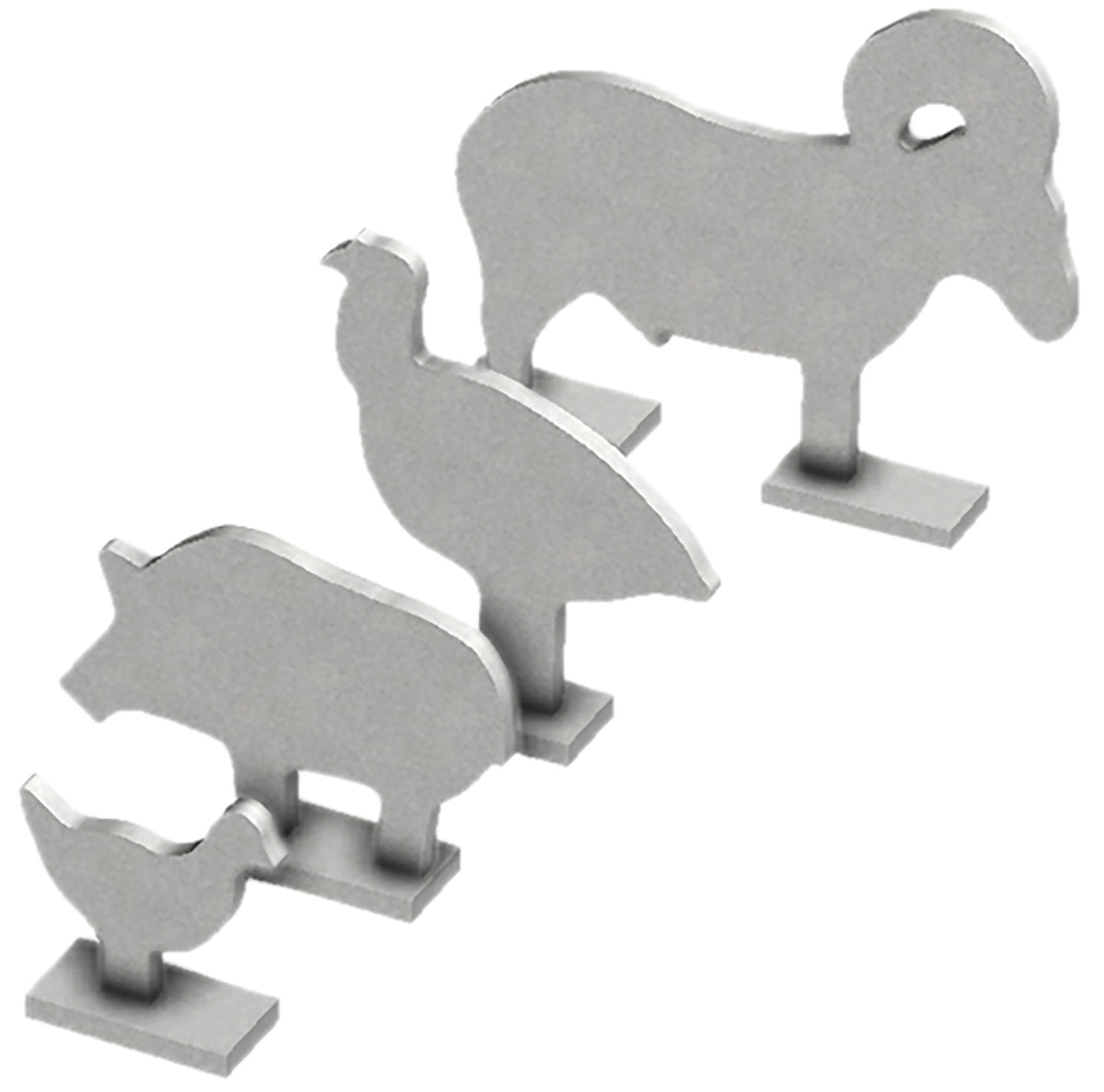 Birchwood Casey Silhouette Knock Over 4-Piece Steel Target Set BC-47422 1/4 A36 Mild Steel