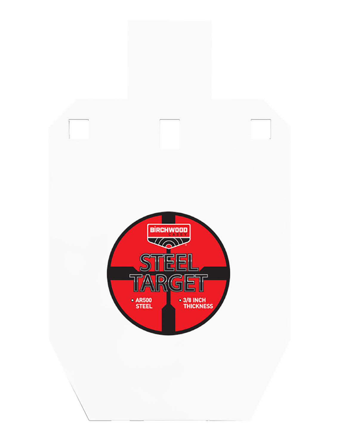 Birchwood Casey Pistol/Rifle Steel Silhouette Hanging Shooting Target 0.38" BC-47661 Black/Red/White