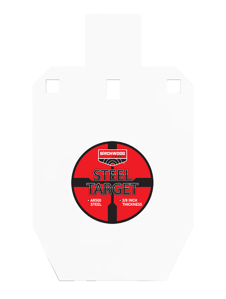 Birchwood Casey Pistol/Rifle Steel Silhouette Hanging Shooting Target 0.38" BC-47661 Black/Red/White
