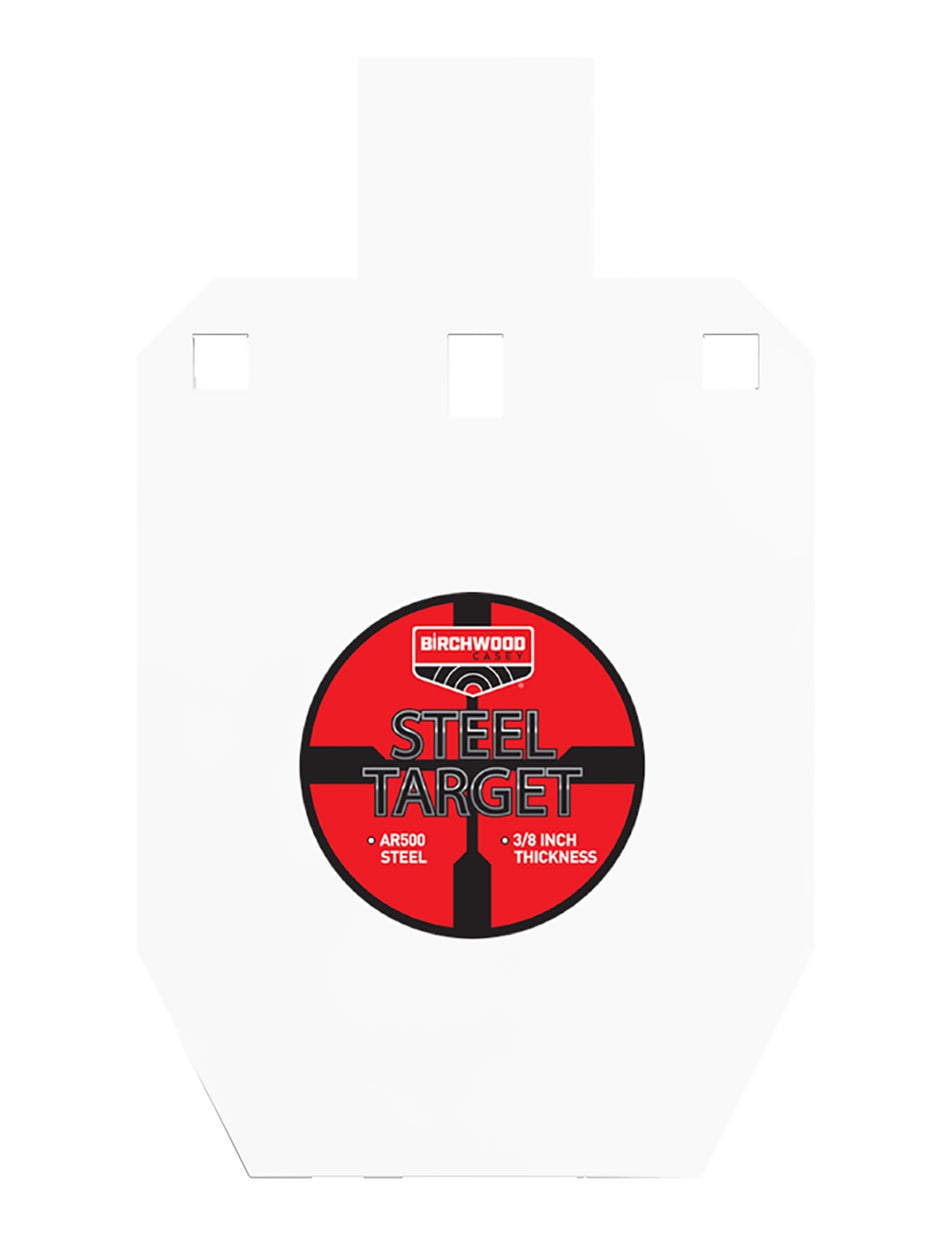 Birchwood Casey Pistol/Rifle Steel Silhouette Hanging Shooting Target 0.38" BC-47661 Black/Red/White