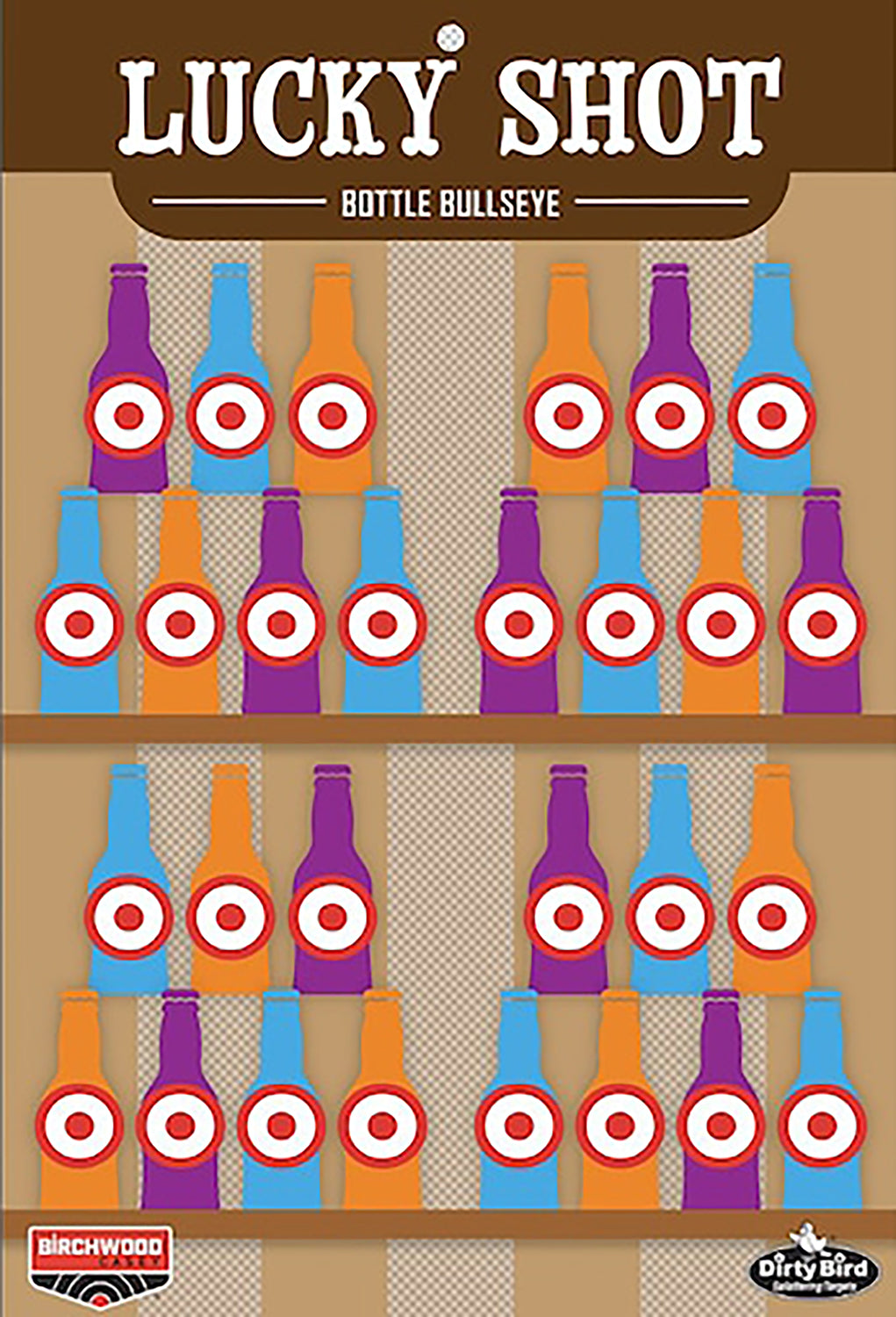 Birchwood Casey BC-35772 Dirty Bird Splatter Target Lucky Shot Bottles 6 Pack 12x18