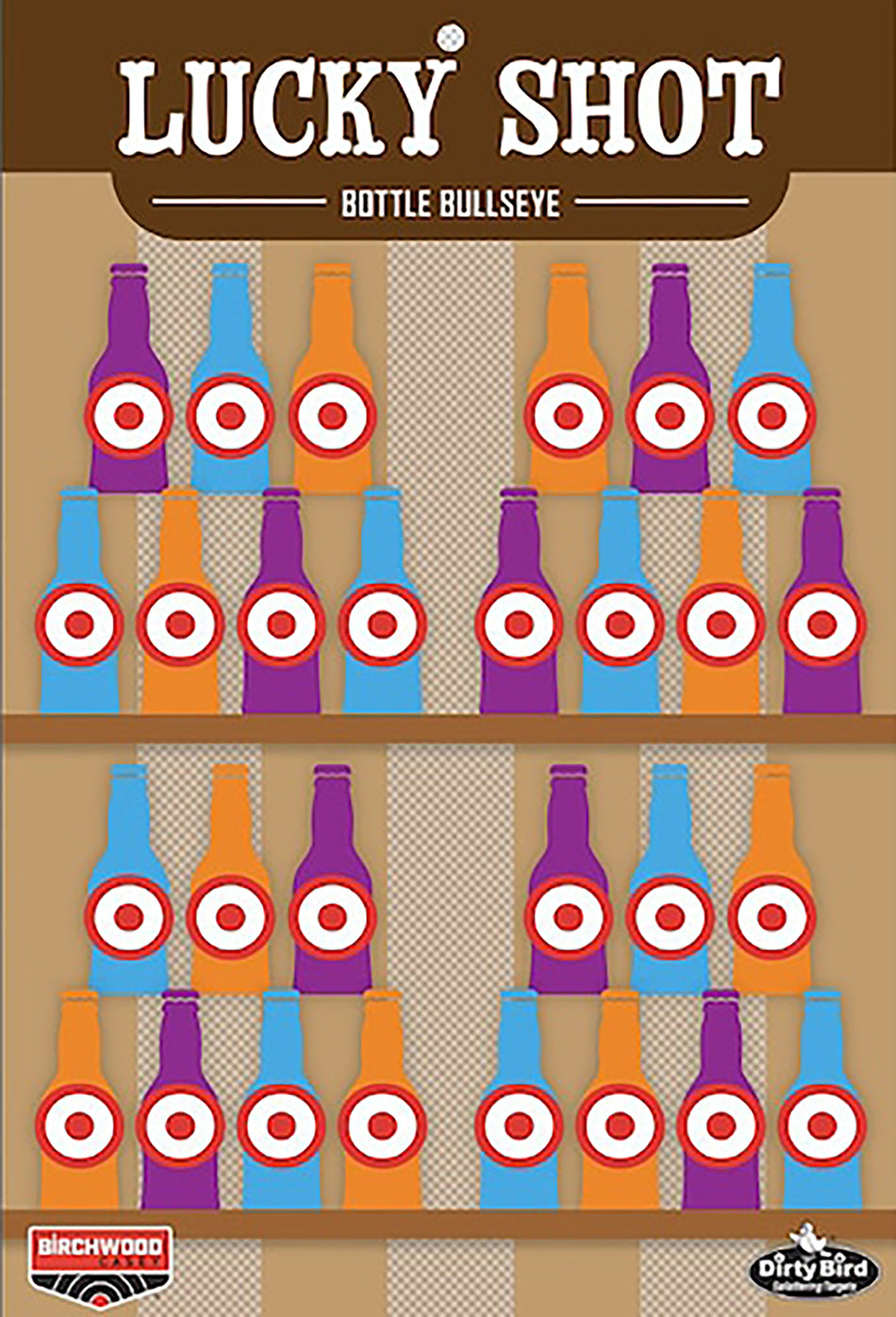 Birchwood Casey BC-35772 Dirty Bird Splatter Target Lucky Shot Bottles 6 Pack 12x18