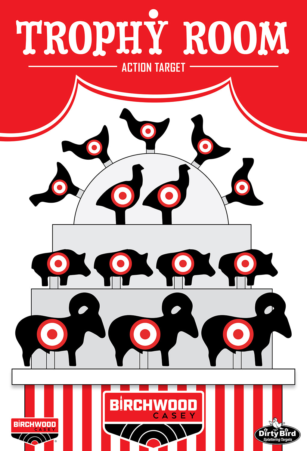 Birchwood Casey BC-35775 Dirty Bird Splatter Target Trophy Room 6 Pack 12x18