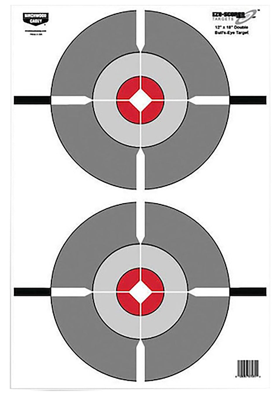 Birchwood Casey BC-37207 EZE-Scorer 10-Pack Double Bullseye Hanging Target 12x18 Gray/Red