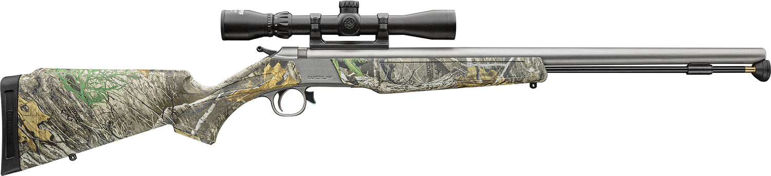 CVA Wolf V2 50 Cal 24" 3-9x32 Stainless Realtree Edge Break-Action Muzzleloader Package