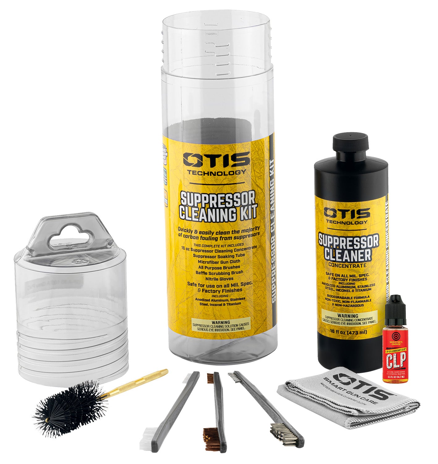 Otis Suppressor Maintenance Kit with Baffle Brushes and Cleaner