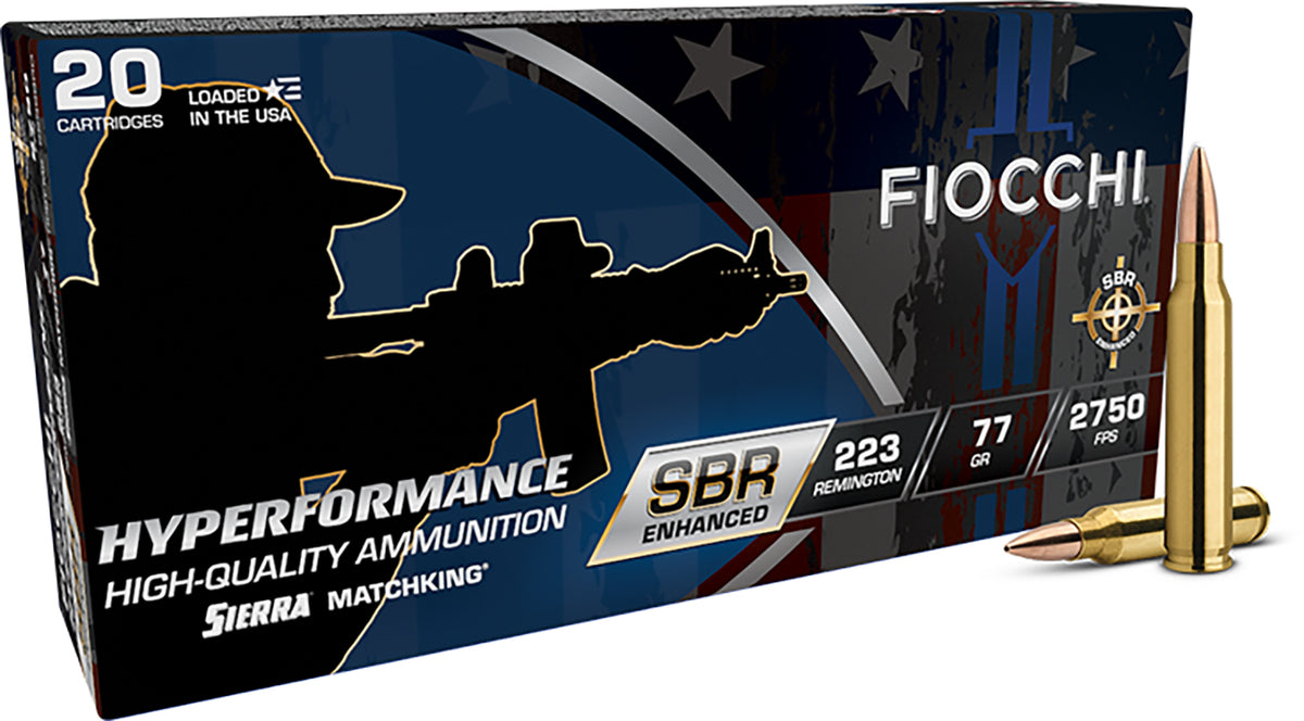 Fiocchi  .223 Remington 77 grain Hollow Point Boat Tail ammunition