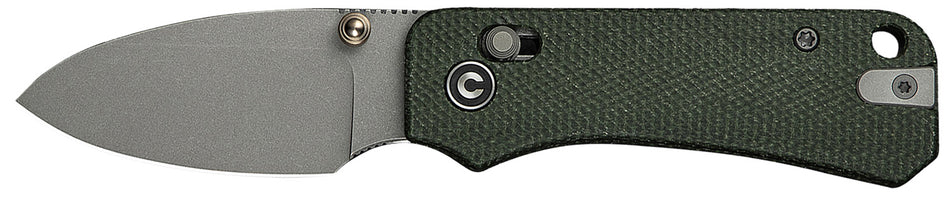Civivi Baby Banter 2 2.34" Folding Drop Point Gray Nitro-V Steel Blade Green Canvas Micarta Textured Handle