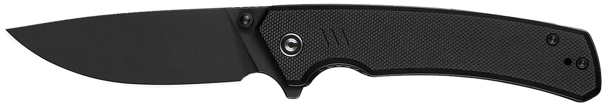 Civivi Merit 3.28" Folding Drop Point Black Stonewashed 14C28N Steel Blade Black Textured G10 Handle Flipper Open