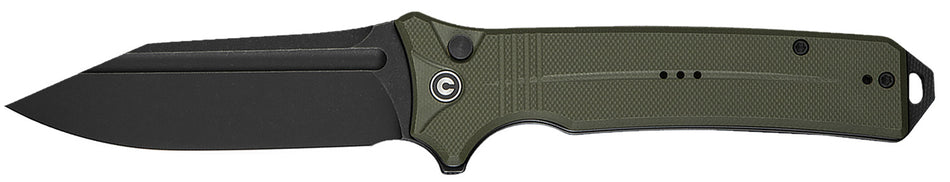 Civivi Neurohaptic 3.74" Folding Clip Point Stonewashed Nitro-V Steel Blade Button Lock OD Green Textured G10 Handle