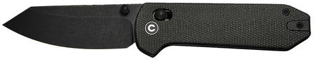 Civivi Yonder 2.88" Folding Spey Point Black Stonewashed 14C28N Steel Blade Dark Green Canvas Micarta Textured Handle