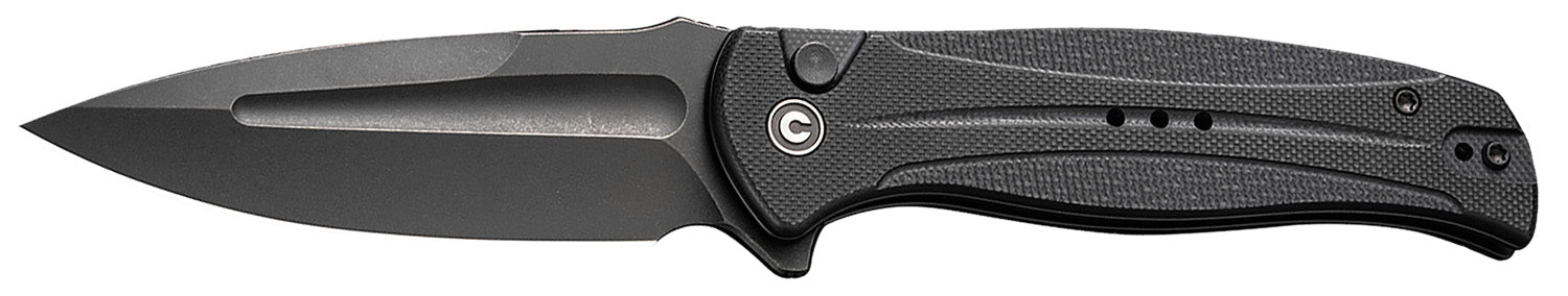 Civivi Incindie Pocket Knife 3.48" Spear Point 14C28N Stonewashed Blade, Black G10 Textured Handle w/ Pocket Clip