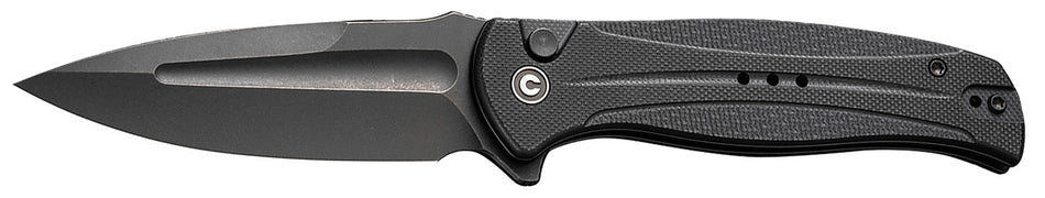 Civivi Incindie Pocket Knife 3.48" Spear Point 14C28N Stonewashed Blade, Black G10 Textured Handle w/ Pocket Clip