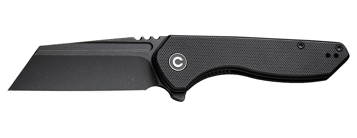 Civivi ExOne Pocket Knife 2.94" Nitro-V Stonewashed Reverse Tanto Blade, Black G10 Textured Handle w/ Pocket Clip
