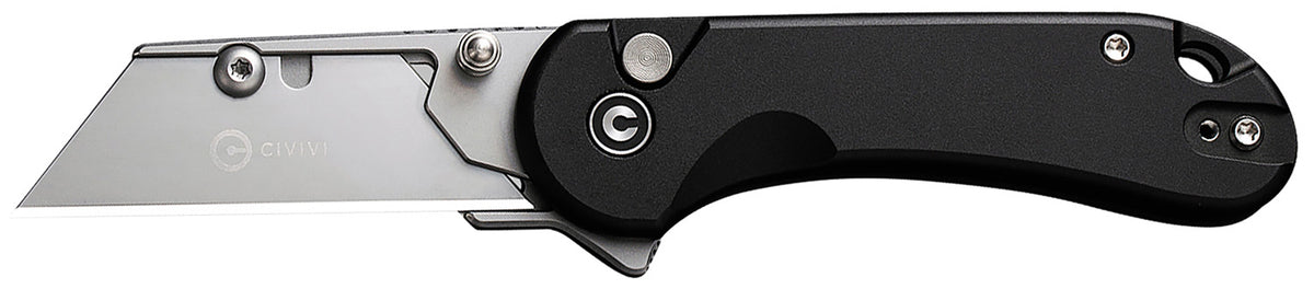 Civivi Elementum Utility All Purpose Pocket Knife, 6Cr13 Stainless Steel, Black Aluminum Handle w/ 3 Blades & Storage Pouch