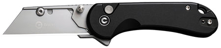 Civivi Elementum Utility All Purpose Pocket Knife, 6Cr13 Stainless Steel, Black Aluminum Handle w/ 3 Blades & Storage Pouch