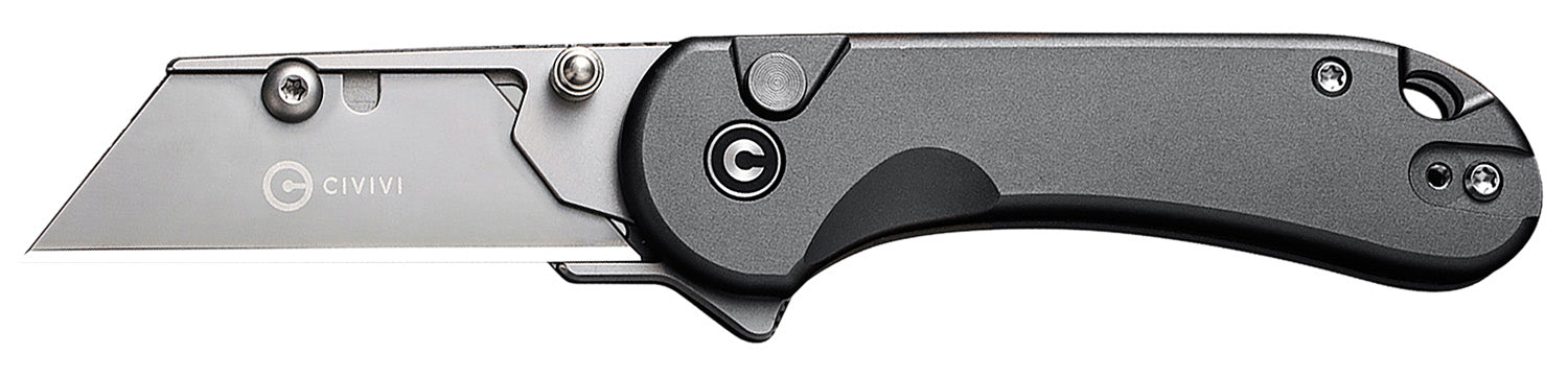 Civivi Elementum Utility All Purpose Pocket Knife, 6Cr13 Stainless Steel, Gray Aluminum Handle w/ 3 Blades & Storage Pouch