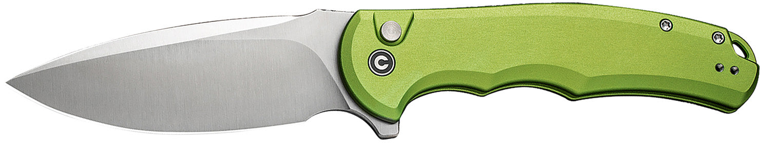 Civivi Praxis Pocket Knife 3.75" Nitro-V Satin Drop Point Blade, Lime Green Aluminum Handle w/ Pocket Clip